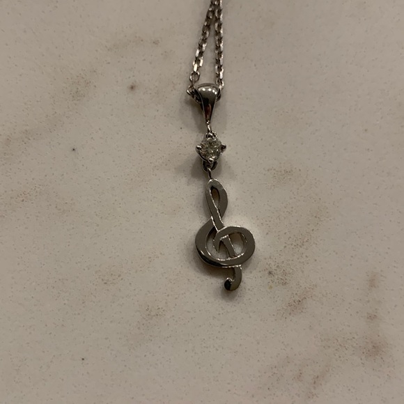 Long necklace. Authentic sterling silver. Diamond. - Picture 1 of 4